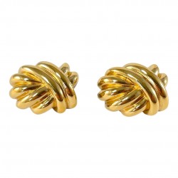 Vintage Givenchy Gold Tone Knot Designer Clip-on Earrings