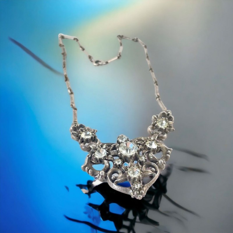 Buy Teejh Niranjana Light Blue Stone Silver Oxidized Necklace Set for Women  Online