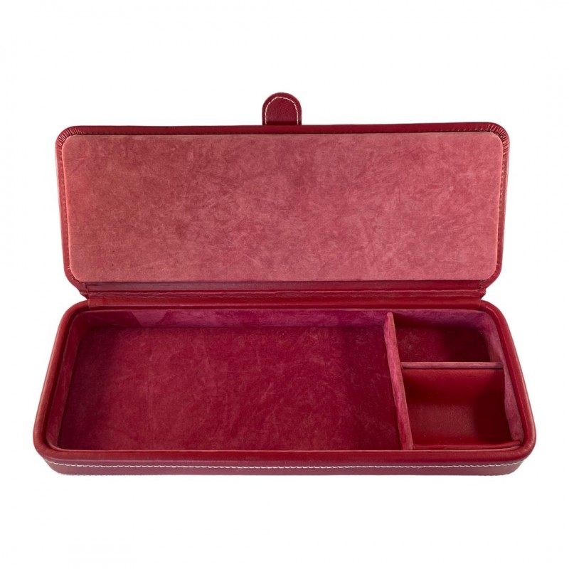 Buy Red Faux Velvet Briefcase Style 2-tier Jewelry Box, Scratch