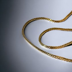 Vintage Pierre Cardin Gold Filled Minimalist Chain - 1970s Serpentine Style