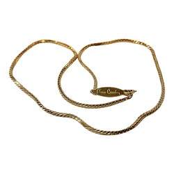 Vintage Pierre Cardin Gold Filled Minimalist Chain - 1970s Serpentine Style