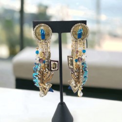 Vintage Hanukah Dangle Earrings by Lunch at the Ritz