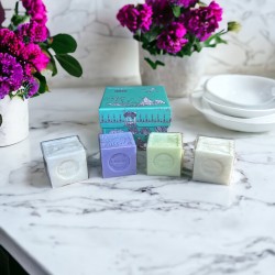 Marseille Soap Gift Box  - Toile de Jouy Green - Senteurs de France
