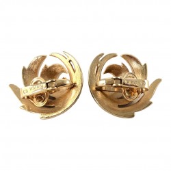 Vintage Crown Trifari Swirl Spiral Gold Tone Clip-On Earrings