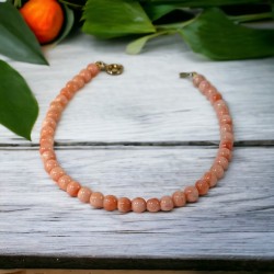 Vintage Handmade Peach Pink Coral Beads Bracelet