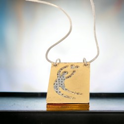 KCB Sterling & Gold Plated Inspirational Pendant Chain Necklace "Dance, Love, Sing, Live"
