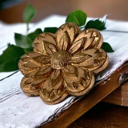 Antique French 19th Century Rose Gold Plated Floral Brooch