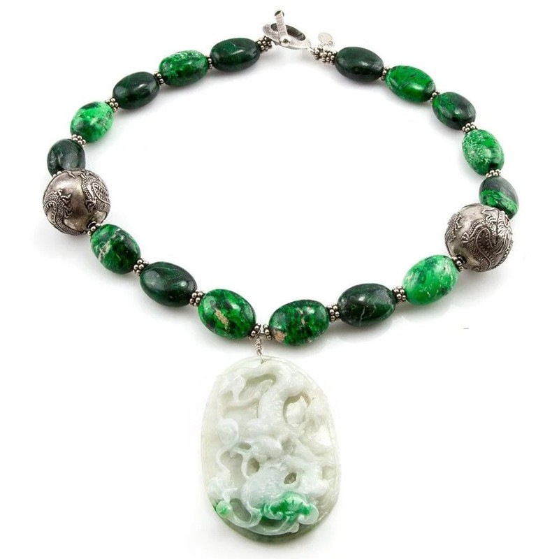 MOSS on SNOW - Jade Pendant Necklace