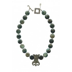 LARAGNE- Bronze Fibula & Apatite Necklace