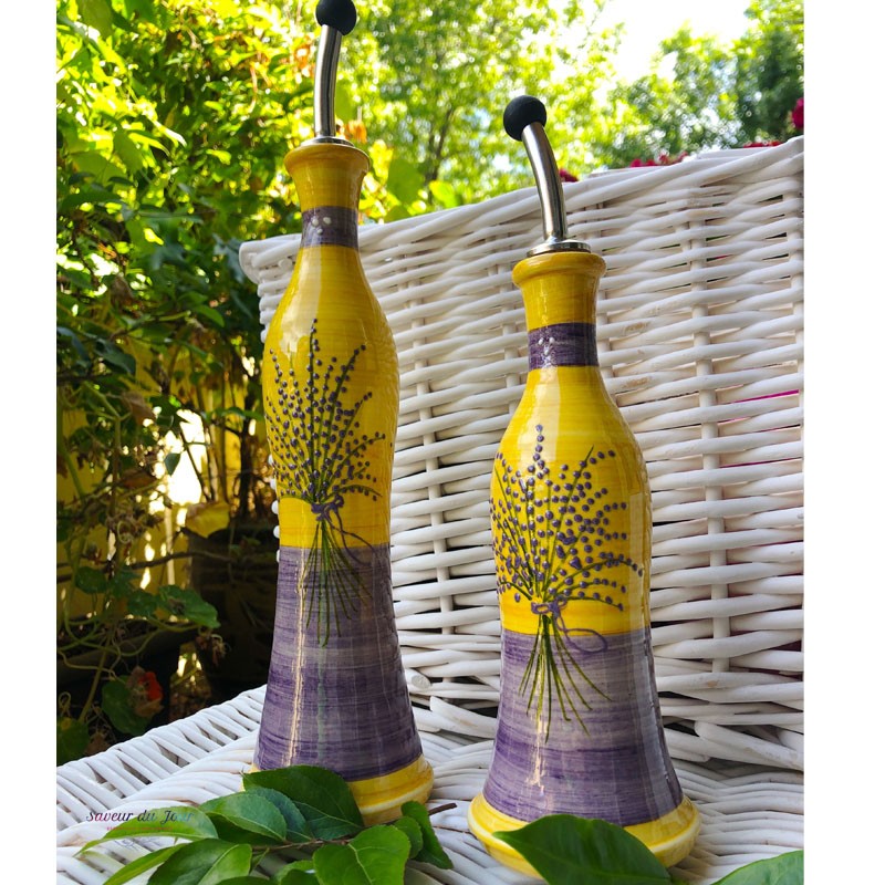 Provence Ceramic Oil Bottle - Lavender Yellow
