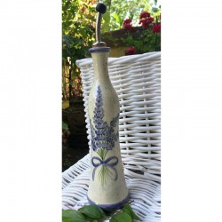 Provence Ceramic Oil Bottle - Lavender Bouquet White