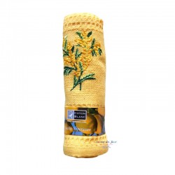 Provence Embroidered Mimosa Waffle Weave Towels - Coton Blanc