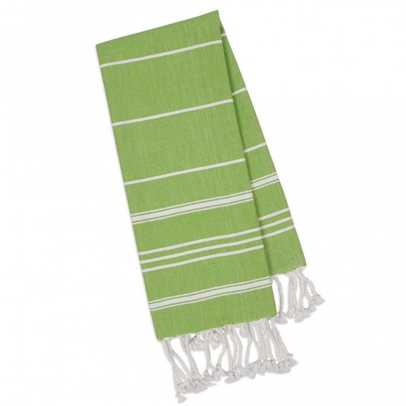 Towel Fouta - Small Apple Green Stripes