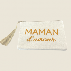 Zipper Pouch - Maman d'Amour - Pink or Gold