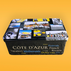 Collectible Sugar Tin Box Cote d'Azur