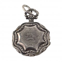 Antique French Ornate Sterling Silver Photo Holder Locket Pendant